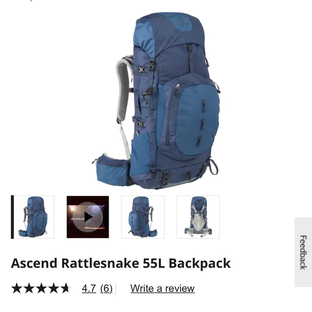 Ascend Rattlesnake 55 pack
